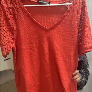BOGO free 

Coral red Short Sleeve T-Shirt Blouse